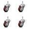 Service Caster 3.5 Inch Maroon Polyurethane Wheel Swivel 3/8 Inch Threaded Stem Caster Set SCC SCC-TS20S3514-PPUB-MRN-381615-4 - alternate 1
